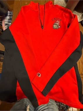 Champion Red & Black Union Quarter-Zip Pullover